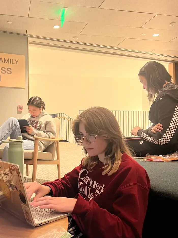 Angella's friends studying