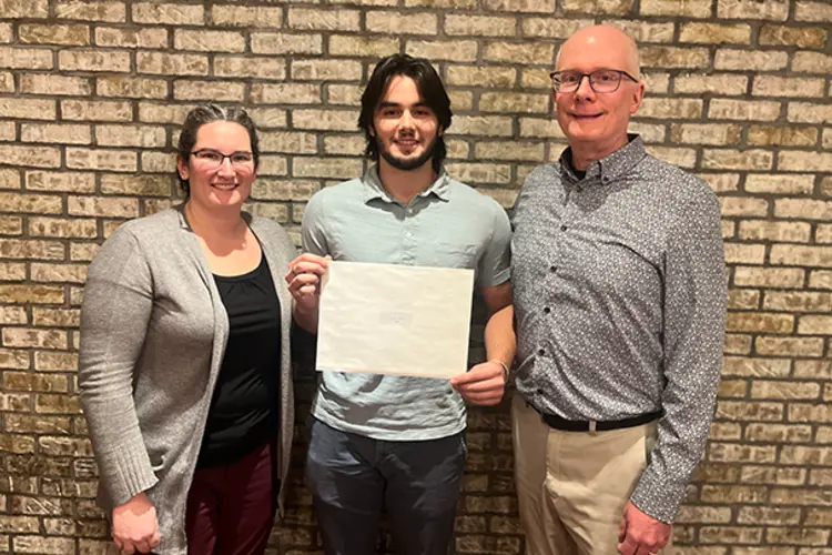 Professor Joanne Beckwith Maddock, Aleksa Petric and Professor Bob Tilton at the Pittsburgh Section AIChE Student Night