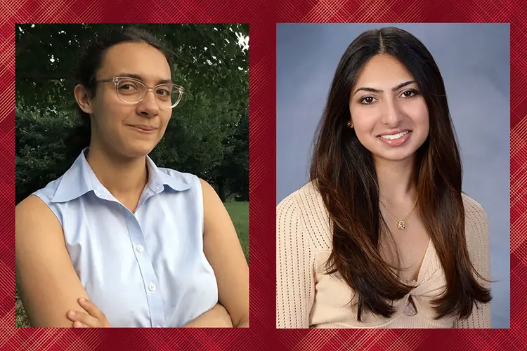 Headshots of SCS alumnae Annie Nadkarni and Zahra Ahmad